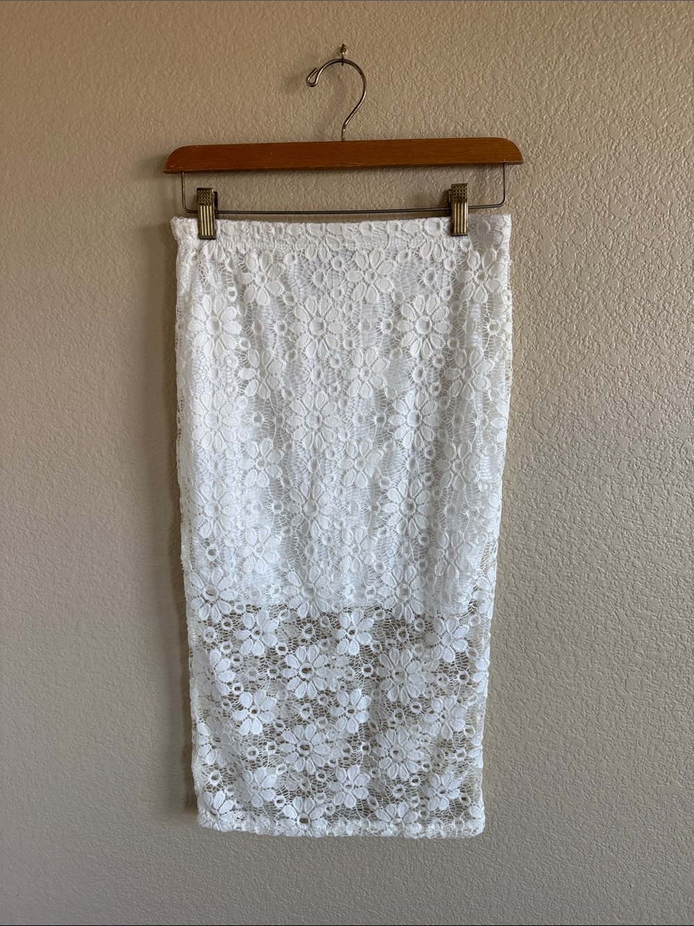 White Lace Midi Skirt